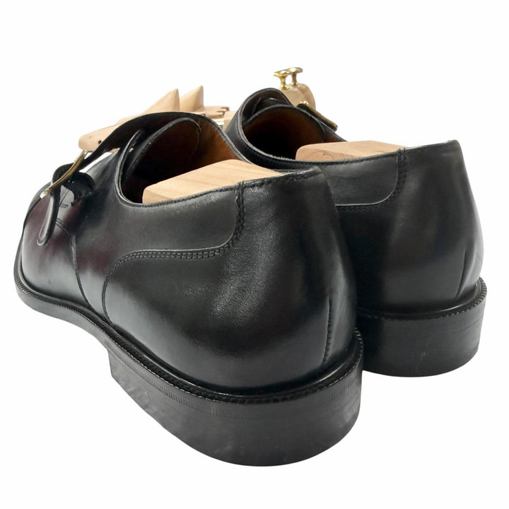 極美品□Salvatore Ferragamo サルヴァトーレフェラガモ レザー キャップトゥ シングルモンクストラップ ドレスシューズ 7 EE イタリア製