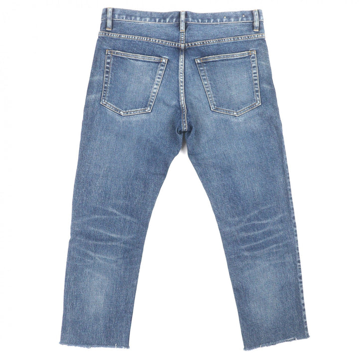 極美品▼MINEDENIM マインデニム FPK107N S.SLIM ダメージ加工 プリント ボタンフライ デニムパンツ 10 正規品