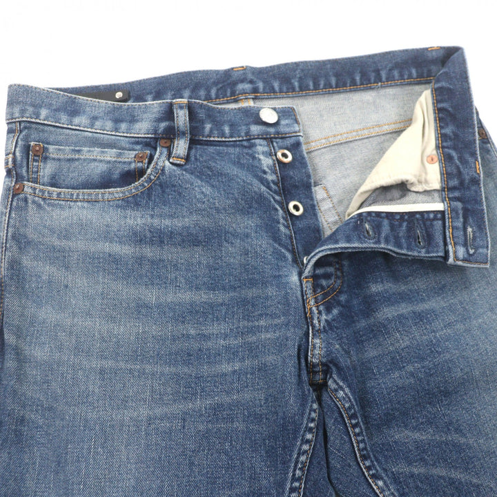 極美品▼MINEDENIM マインデニム FPK107N S.SLIM ダメージ加工 プリント ボタンフライ デニムパンツ 10 正規品