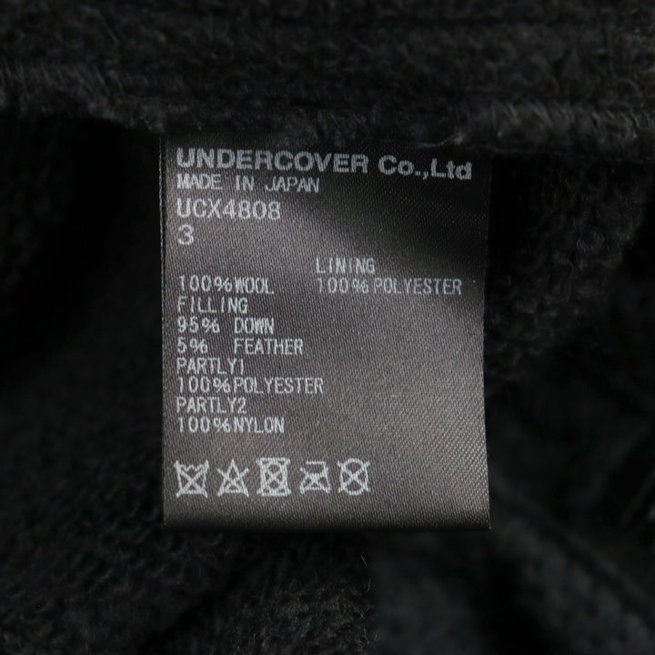 美品○UNDERCOVER アンダーカバー UCX4808 ヨークダウンMIX ロングジップパーカ Nadsat ウール ダウン Polartec サイドジップ 3 正規品