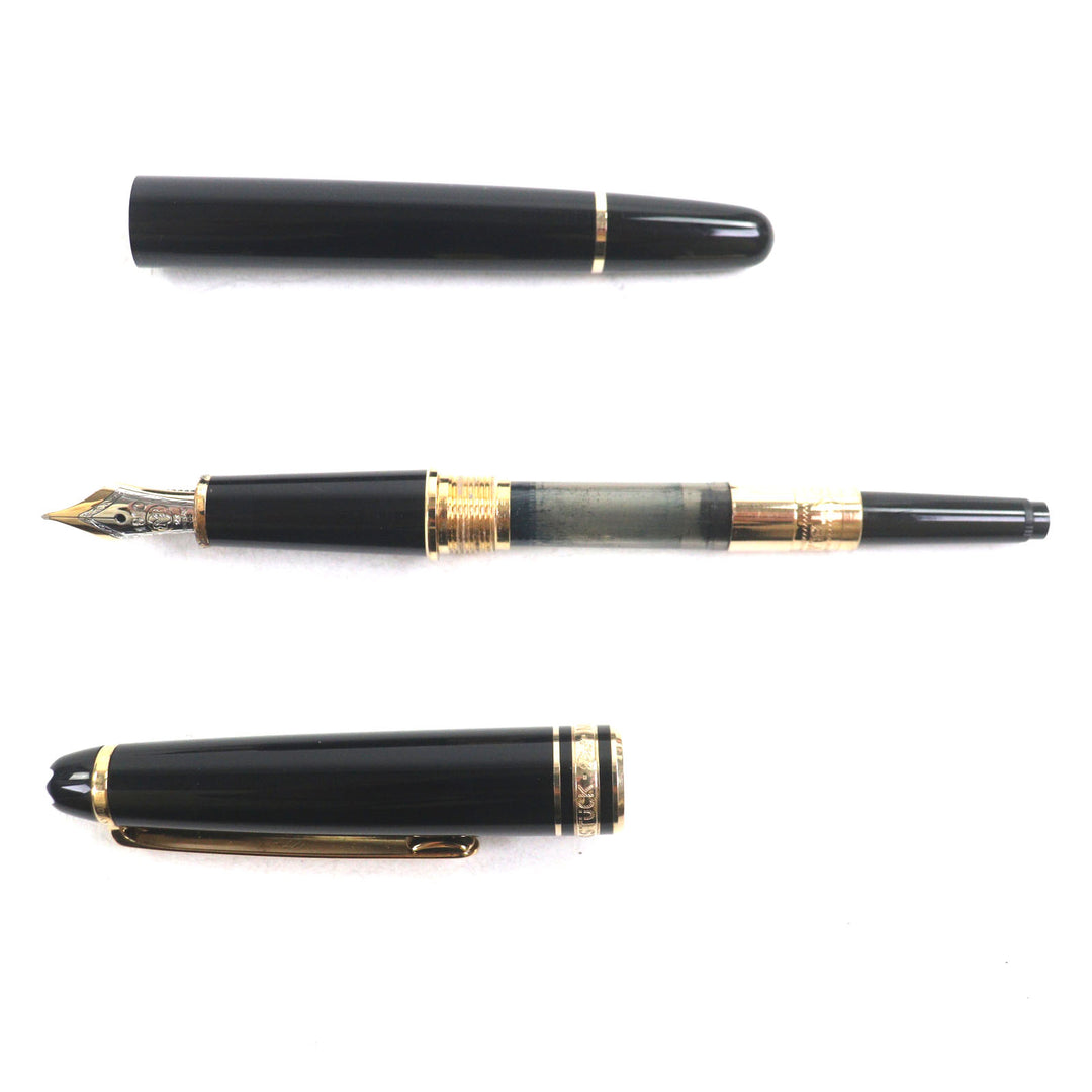 良品▼MONTBLANC モンブラン マイスターシュテュック クラシック ペン先14K Mニブ ホワイトスター 万年筆 ブラック ゴールド ドイツ製