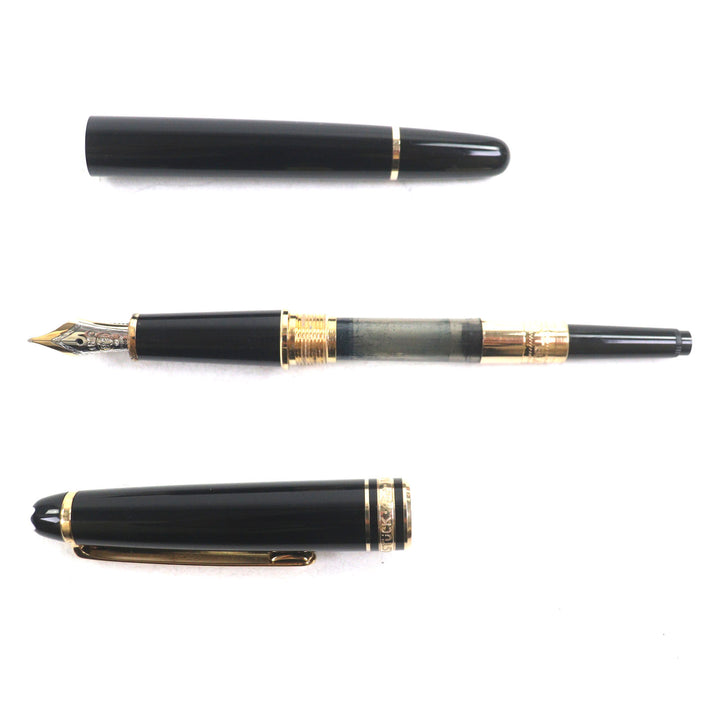 良品▼MONTBLANC モンブラン マイスターシュテュック クラシック ペン先14K Mニブ ホワイトスター 万年筆 ブラック ゴールド ドイツ製