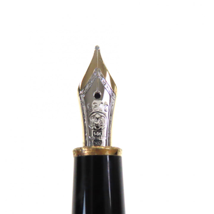 良品▼MONTBLANC モンブラン マイスターシュテュック クラシック ペン先14K Mニブ ホワイトスター 万年筆 ブラック ゴールド ドイツ製