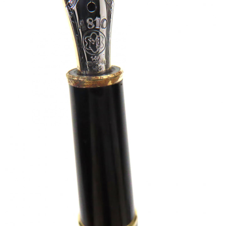 良品▼MONTBLANC モンブラン マイスターシュテュック クラシック ペン先14K Mニブ ホワイトスター 万年筆 ブラック ゴールド ドイツ製