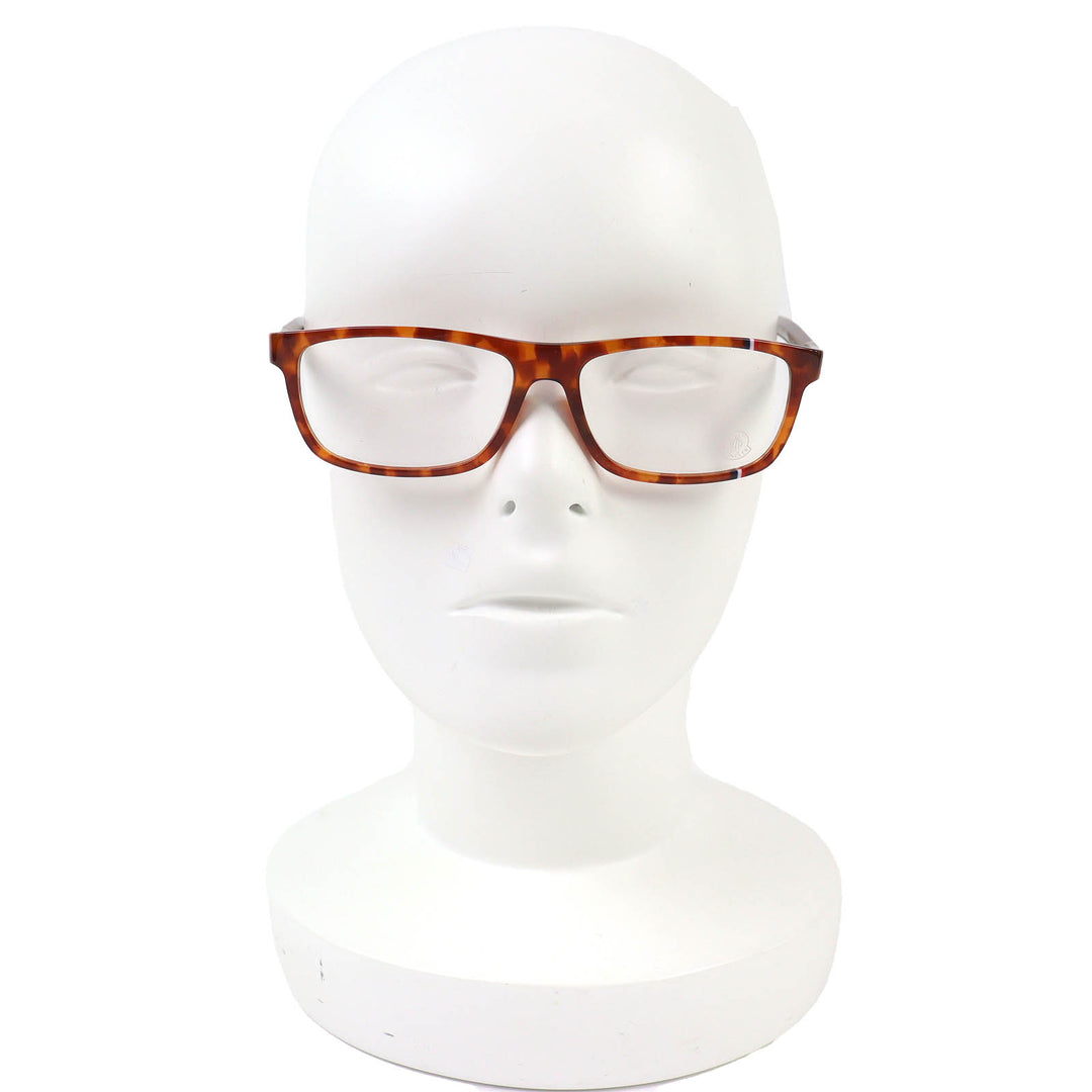 未使用品△MONCLER モンクレール ML5063 053 べっ甲柄 トリコロール メガネ 眼鏡 アイウェア ブラウン 55□15 145 デモレンズ イタリア製
