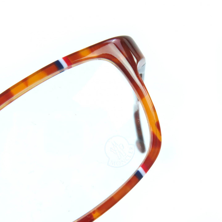未使用品△MONCLER モンクレール ML5063 053 べっ甲柄 トリコロール メガネ 眼鏡 アイウェア ブラウン 55□15 145 デモレンズ イタリア製