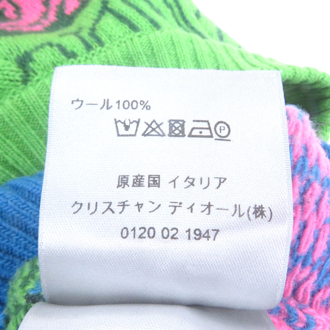 極美品□DIOR SHAWN STUSSY ディオール オム ショーンステューシー 033M622AT167 ウール セーター マルチ S イタリア製 正規品 メンズ