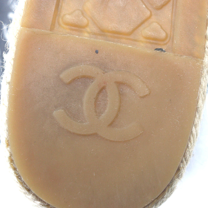 美品▼CHANEL シャネル G34673 メッシュ レザー ココマーク メッシュ エスパドリーユ スリッポン ブラック 42 スペイン製 メンズ