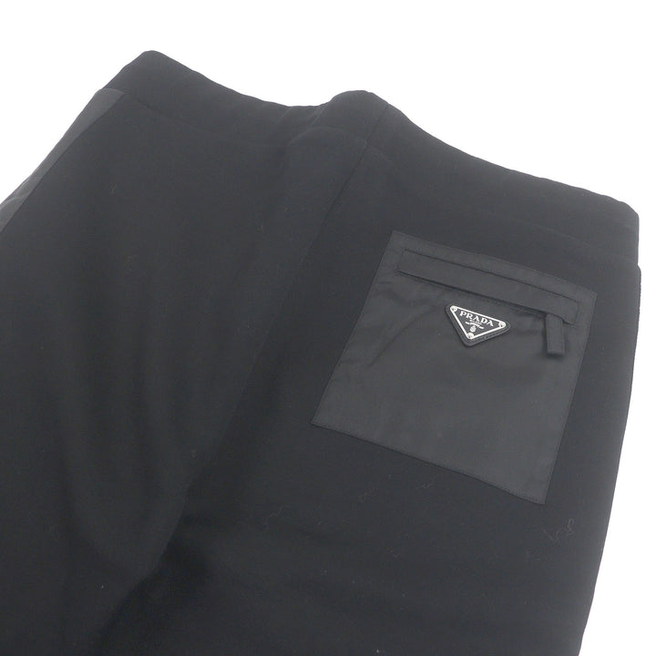 未使用品□PRADA プラダ UJP112 サイドライン トライアングルロゴ 三角プレート スウェットパンツ ジョガーパンツ ブラック L 正規品