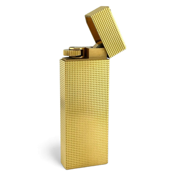 美品▲Cartier カルティエ 五角形 ペンタゴン 総柄 ローラー式 喫煙具 ガス ライター ゴールド メンズ 着火確認済み