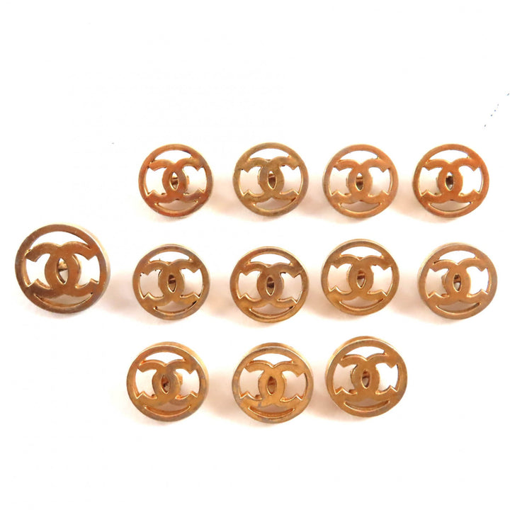 良品◇CHANEL シャネル ヴィンテージ ココマークボタン 大1個 小11個 計12点 ボタンセット ゴールド レディース