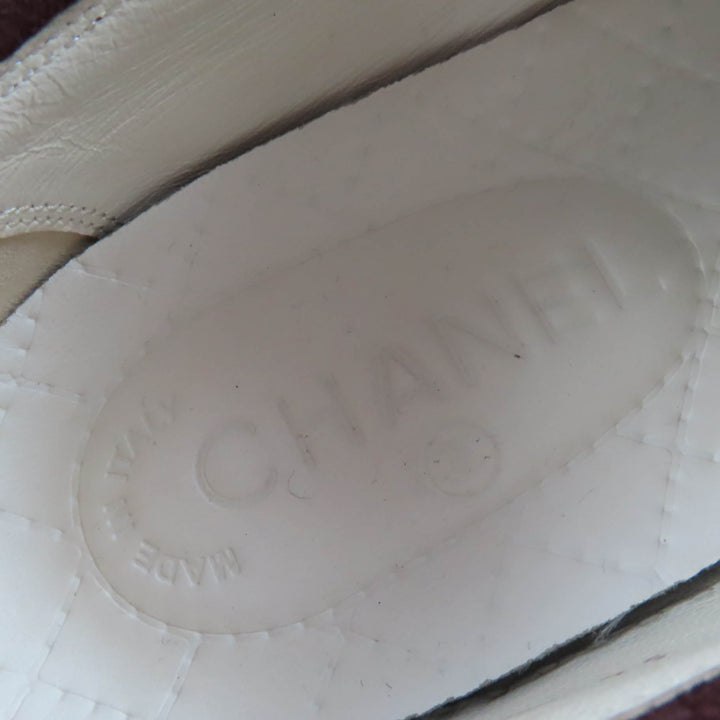 美品☆CHANEL シャネル 16B G31713 バックココマーク ツイード スウェードレザー使い スニーカー スリッポン グレー系 36 レディース