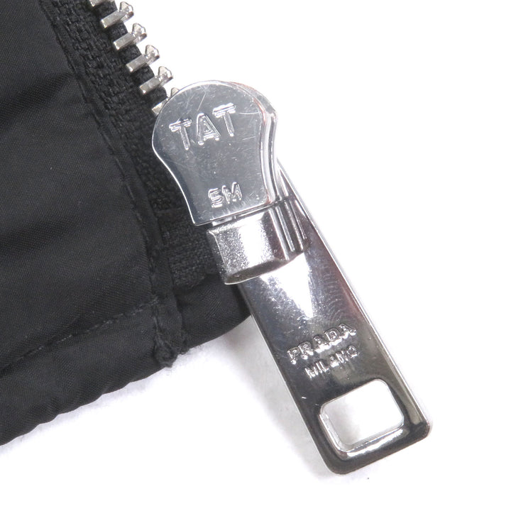 美品□PRADA プラダ 2022年製 SGH036 トライアングルロゴ 三角プレート 中綿入り キルティングジャケット ブルゾン ブラック 48 正規品