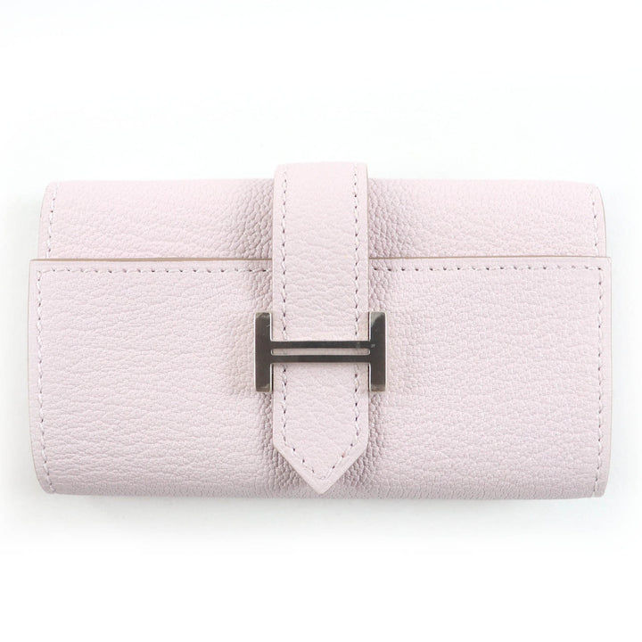 未使用品☆HERMES エルメス ベアン シェーブル モーヴペール シルバー金具 4連 キーケース W刻印 箱付き フランス製 レディース