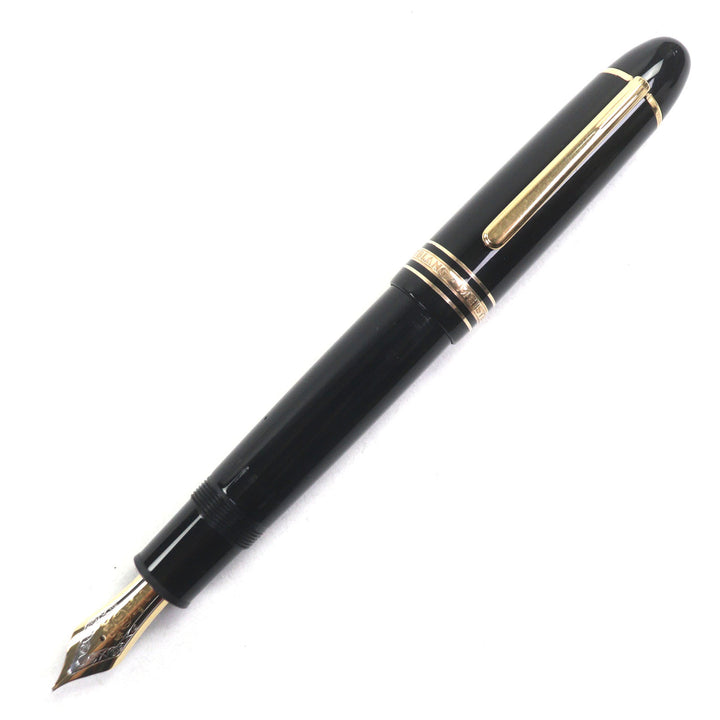 美品▼MONTBLANC モンブラン マイスターシュテュック 149 ペン先18K Mニブ ホワイトスター 万年筆 ブラック ゴールド メンズ