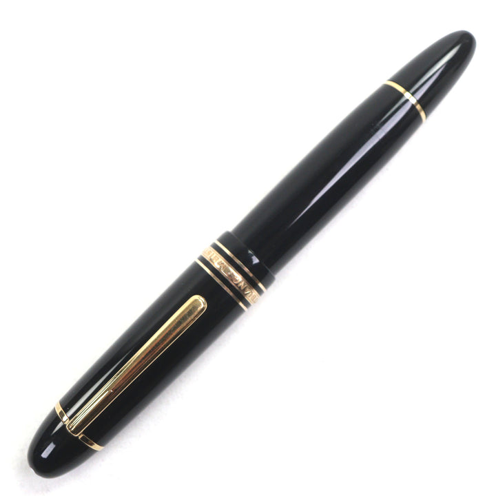 美品▼MONTBLANC モンブラン マイスターシュテュック 149 ペン先18K Mニブ ホワイトスター 万年筆 ブラック ゴールド メンズ