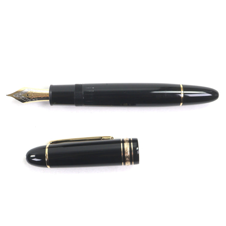 美品▼MONTBLANC モンブラン マイスターシュテュック 149 ペン先18K Mニブ ホワイトスター 万年筆 ブラック ゴールド メンズ