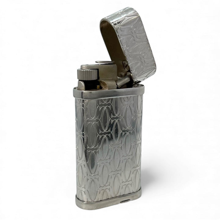 良品▲Cartier カルティエ ゴドロン ハッピーバースデー 2Cデコール ローラー式 喫煙具 ガス ライター シルバー スイス製 メンズ