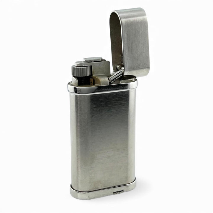 良品▲Cartier カルティエ ゴドロン C2デコール ヘアライン ローラー式 喫煙具 ガス ライター シルバー スイス製 メンズ 着火確認済み