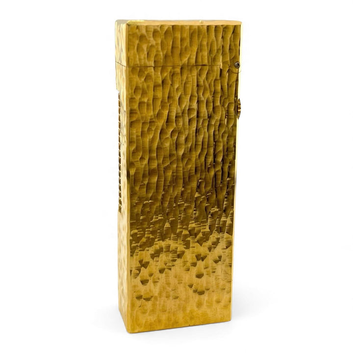 美品▲Dunhill ダンヒル スクエア 総柄 ローラー式 喫煙具 ガス ライター ゴールド スイス製 メンズ 着火確認済み