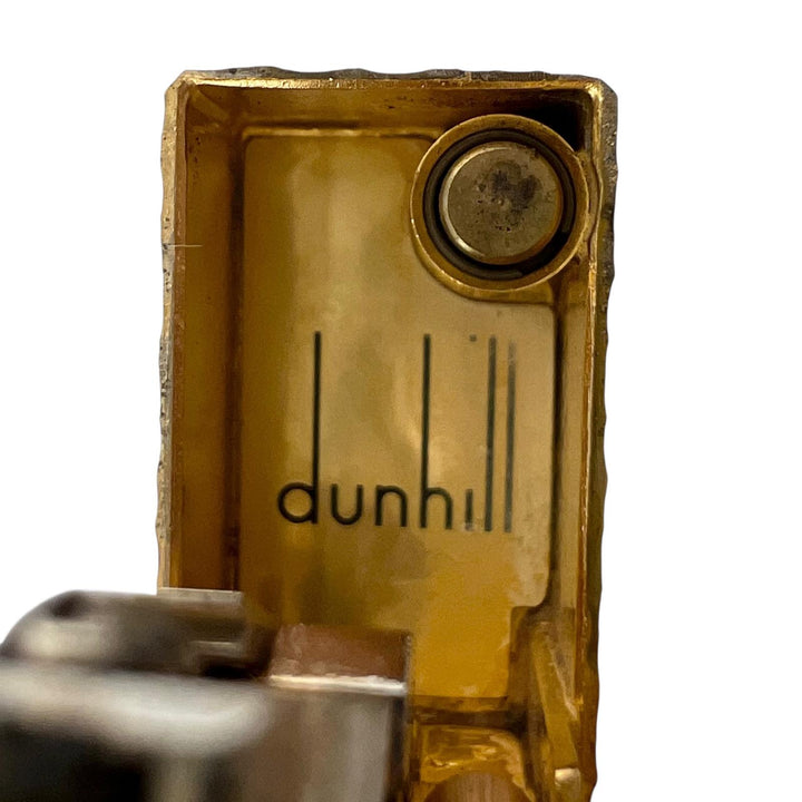 美品▲Dunhill ダンヒル スクエア 総柄 ローラー式 喫煙具 ガス ライター ゴールド スイス製 メンズ 着火確認済み