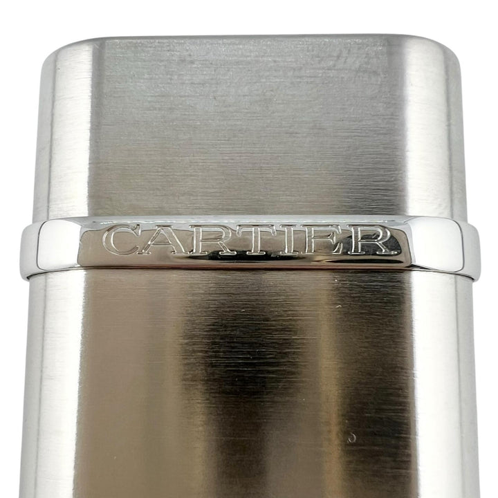 美品▲Cartier カルティエ ゴドロン ヘアライン オーバル ローラー式 喫煙具 ガスライター シルバー スイス製 メンズ 着火確認済