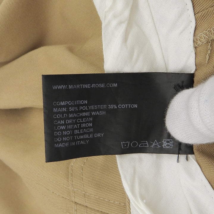 美品▲Martine Rose マーティンローズ 37-04-01-04035 コットン混 ロゴ金具付き パンツ ベージュ XS イタリア製 正規品 レディース