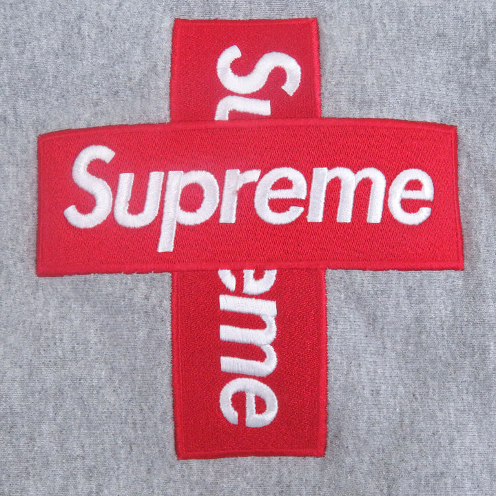 美品□Supreme シュプリーム 20AW Cross Box Logo Hooded Sweatshirt プルオーバーパーカー フーディー グレー M カナダ製 正規品 メンズ