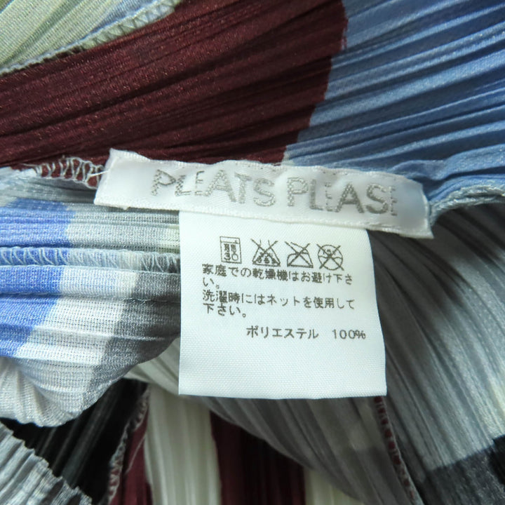 極美品★PLEATS PLEASE プリーツプリーズ イッセイミヤケ PP61-JT604 総柄プリント クルーネック 七分袖 ワンピース マルチ 3 正規品