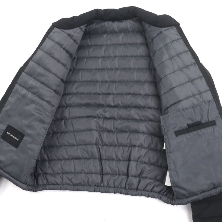 美品▼EMPORIO ARMANI エンポリオ アルマーニ 2020年製 0ZR72W ZZ090 黒タグ 中綿入 ジャケット ブラック 48 ブルガリア製 正規品 メンズ