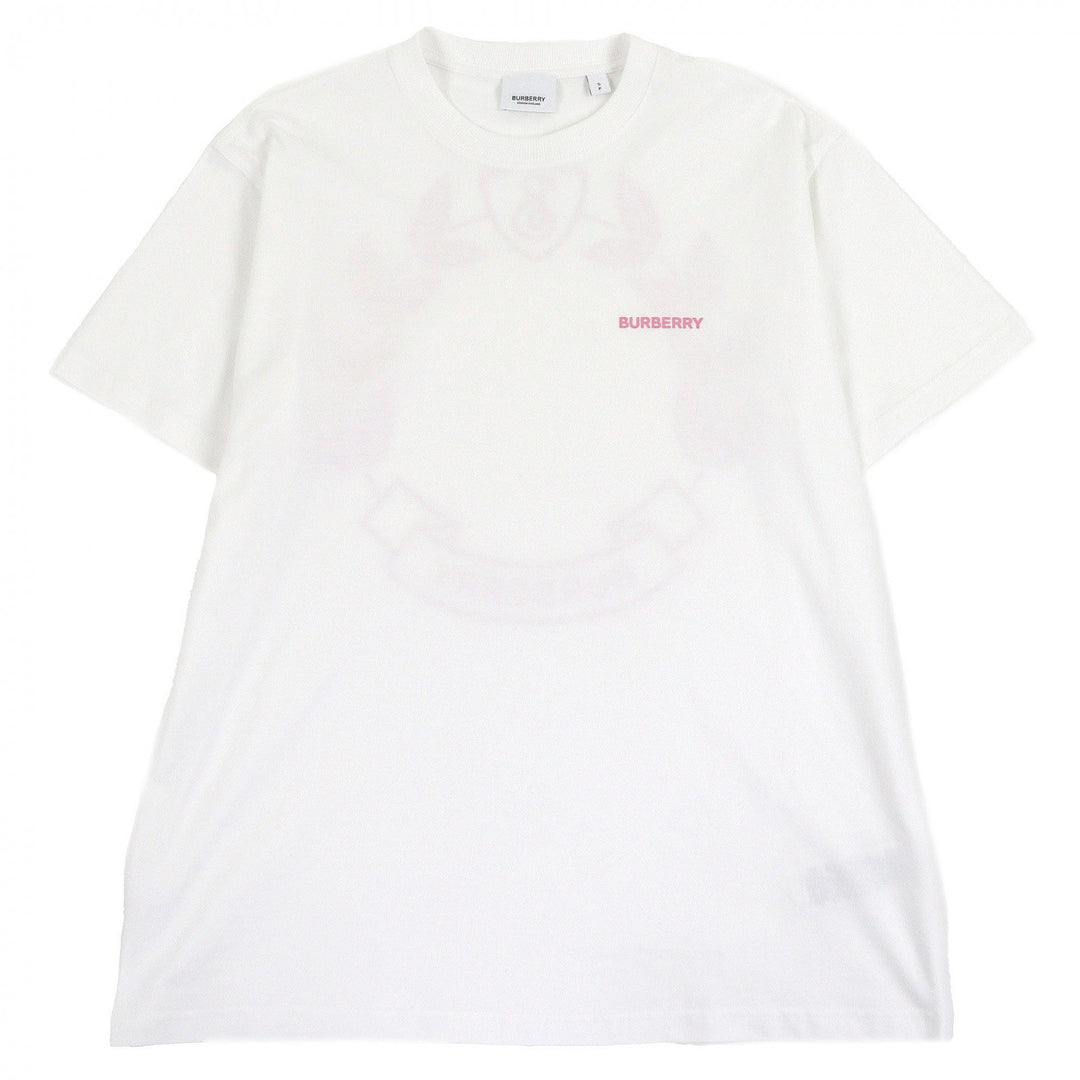 極美品□BURBERRY バーバリー 8071691 コットン100% ティッシ期 オークリーフ バックプリント 半袖Ｔシャツ ホワイト S 正規品 メンズ