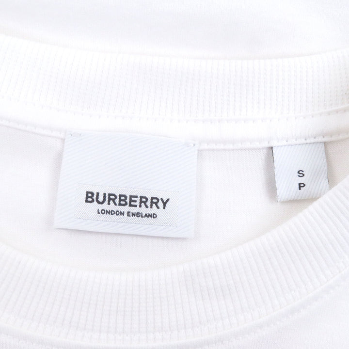 極美品□BURBERRY バーバリー 8071691 コットン100% ティッシ期 オークリーフ バックプリント 半袖Ｔシャツ ホワイト S 正規品 メンズ