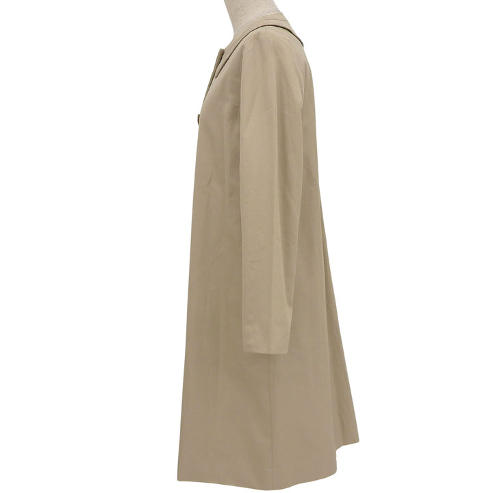 極美品▲nooy ヌーイ コットン100％ 裏地ストライプ柄 セミロング コート ベージュ F(日本Sサイズ相当) 日本製 正規品 レディース