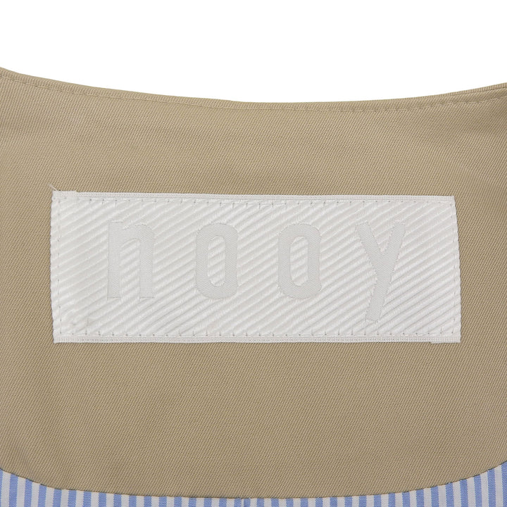 極美品▲nooy ヌーイ コットン100％ 裏地ストライプ柄 セミロング コート ベージュ F(日本Sサイズ相当) 日本製 正規品 レディース