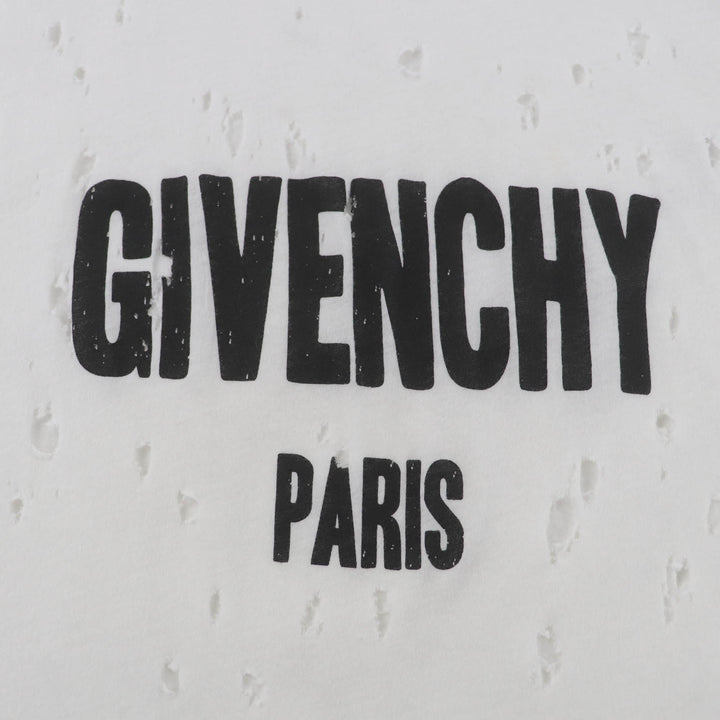 極美品☆GIVENCHY ジバンシィ BW700D305P コットン100％ デストロイ加工 半袖Ｔシャツ トップス ホワイト XS 正規品 メンズ
