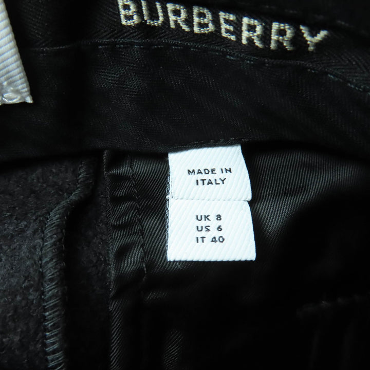 未使用品★BURBERRY バーバリー 8046913 バージンウール100％ ティッシ期 センタープレス フリンジ ショートパンツ ブラック 40 正規品