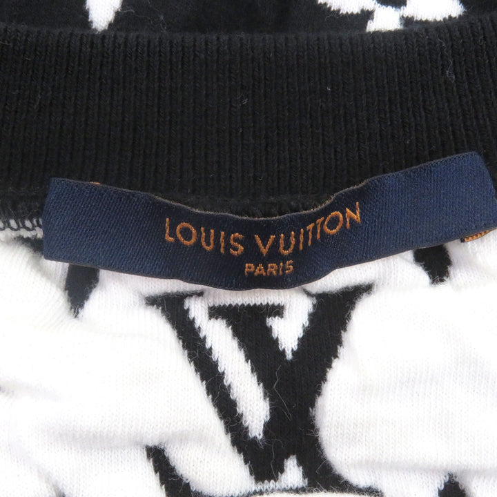美品□LOUIS VUITTON ルイヴィトン 20SS モノグラム ジャガードクルーネック スウェット ブラック ホワイト XS イタリア製 正規品 メンズ