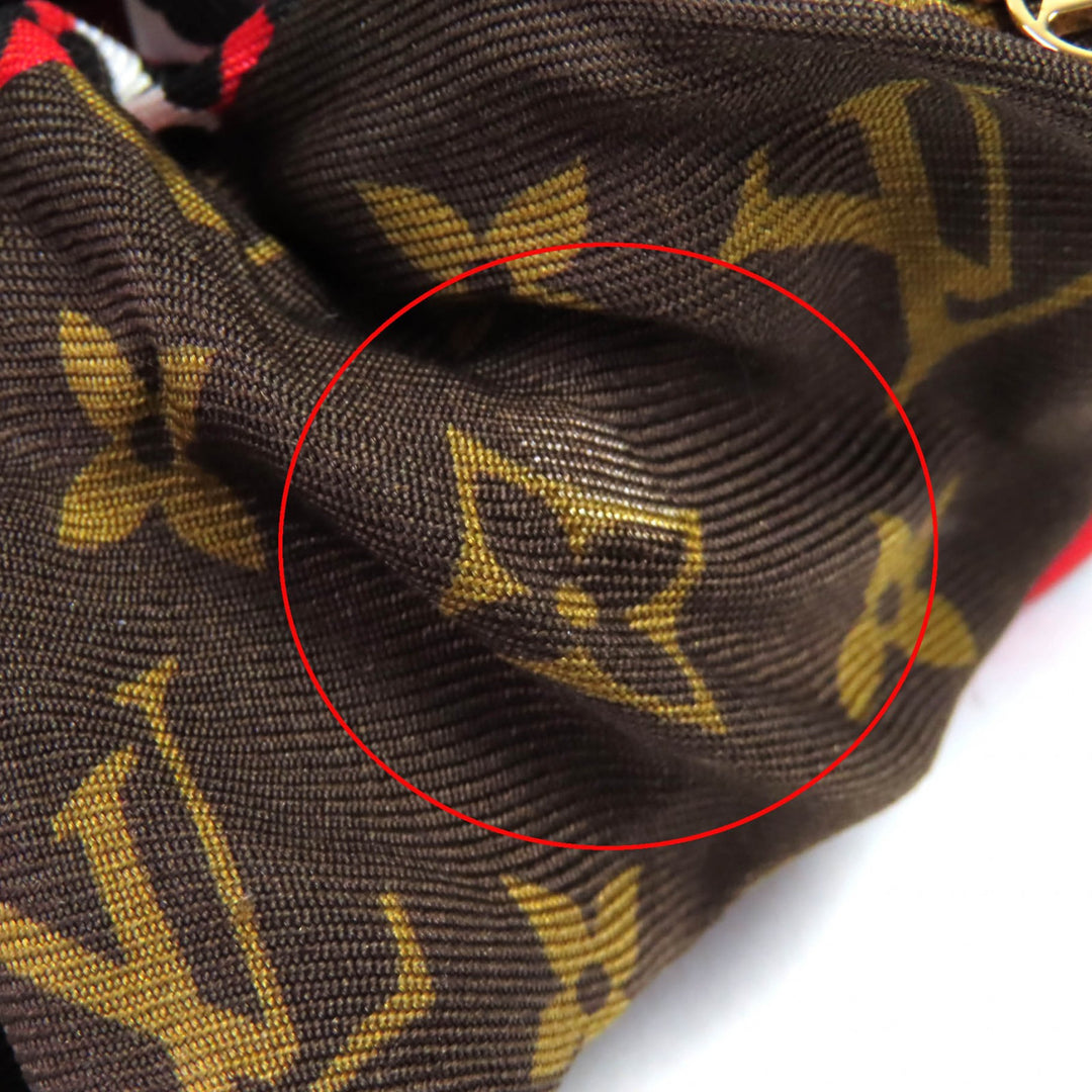 極美品◇LOUIS VUITTON ルイヴィトン M77011 シルク100％ LV金具付き ビーマインドフル モノグラム 2個セット シュシュ ヘアアクセサリー