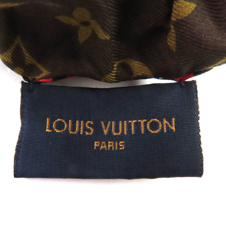 極美品◇LOUIS VUITTON ルイヴィトン M77011 シルク100％ LV金具付き ビーマインドフル モノグラム 2個セット シュシュ ヘアアクセサリー
