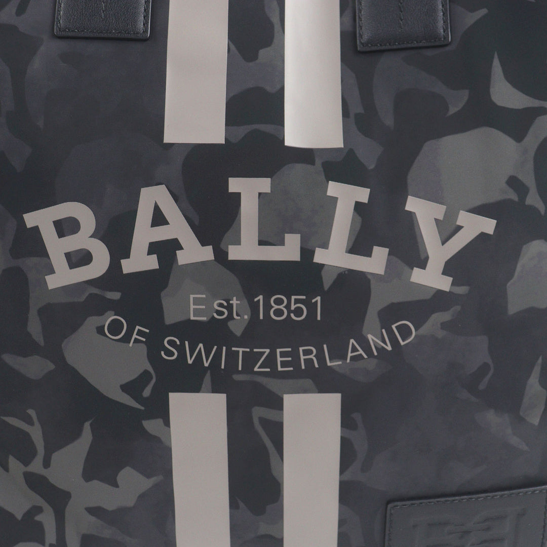 極美品□BALLY バリー CRYSTALIA 一部レザー使い カモフラ柄 ロゴプリント トートバッグ カーキ系 保存袋付き メンズ A4収納可能◎