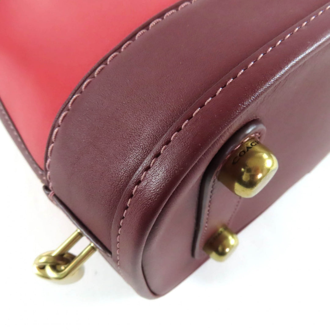 極美品★COACH コーチ CC412 レヴェル バッグ・カラーブロック 2WAY レザー ショルダー・ ハンドバッグ レッド 保存袋付き レディース