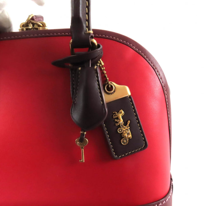極美品★COACH コーチ CC412 レヴェル バッグ・カラーブロック 2WAY レザー ショルダー・ ハンドバッグ レッド 保存袋付き レディース