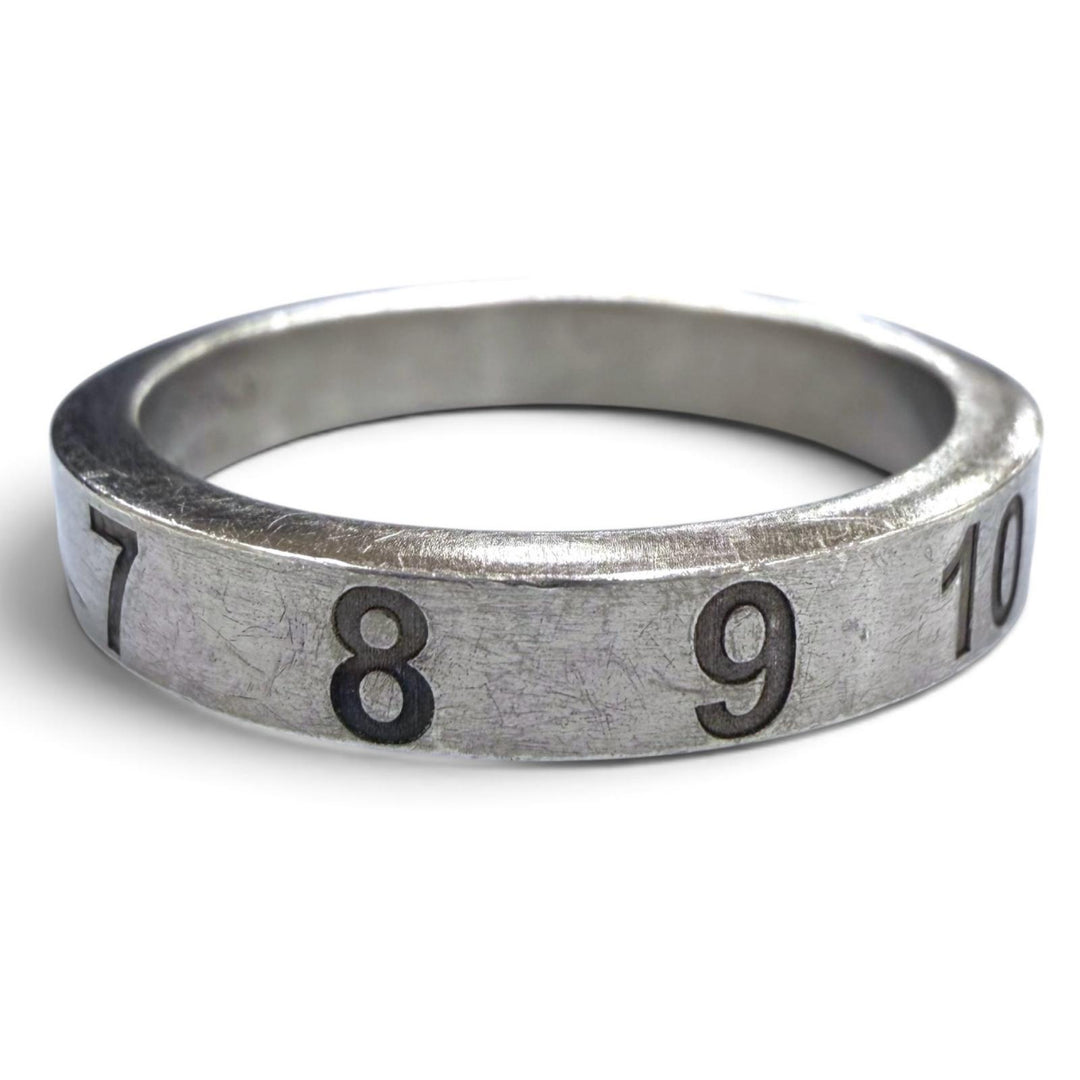 美品▼Maison Margiela 11 メゾンマルジェラ11 SI8UQ0001 925 ナンバーロゴリング 指輪 シルバー JP21号相当 イタリア製 重量5.4g メンズ
