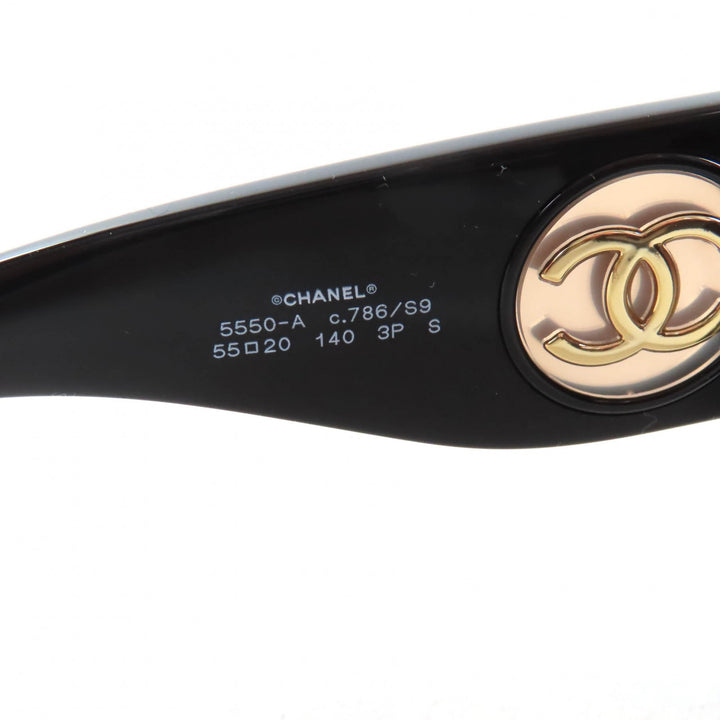 未使用品★CHANEL シャネル 5550-A バタフライ シェイプ 現行品 ココマーク金具付 サングラス アイウェア 55□20 140 箱・ケース付
