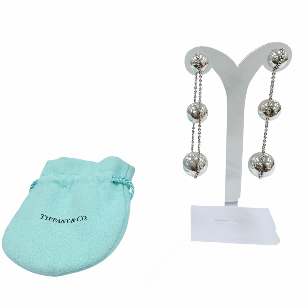 美品☆TIFFANY&amp;Co. ティファニー ハードウェア トリプルドロップ ピアス AG925 アクセサリー シルバー 重量8.1g レディース 保存袋付き