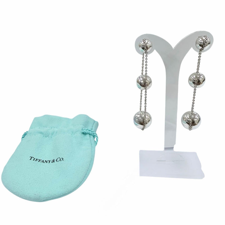 美品☆TIFFANY&amp;Co. ティファニー ハードウェア トリプルドロップ ピアス AG925 アクセサリー シルバー 重量8.1g レディース 保存袋付き