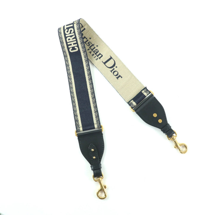 良品★Christian Dior クリスチャンディオール S8557CBTE キャンバス レザー エンブロイダリー ショルダーストラップ 箱・保存袋付