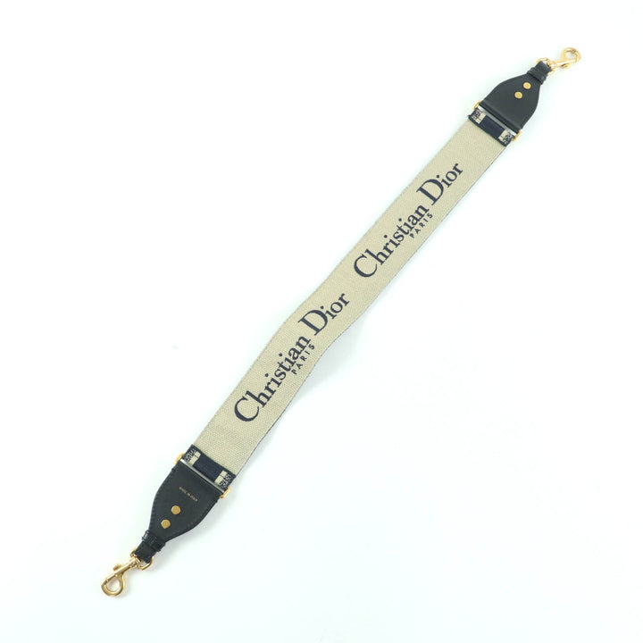 良品★Christian Dior クリスチャンディオール S8557CBTE キャンバス レザー エンブロイダリー ショルダーストラップ 箱・保存袋付