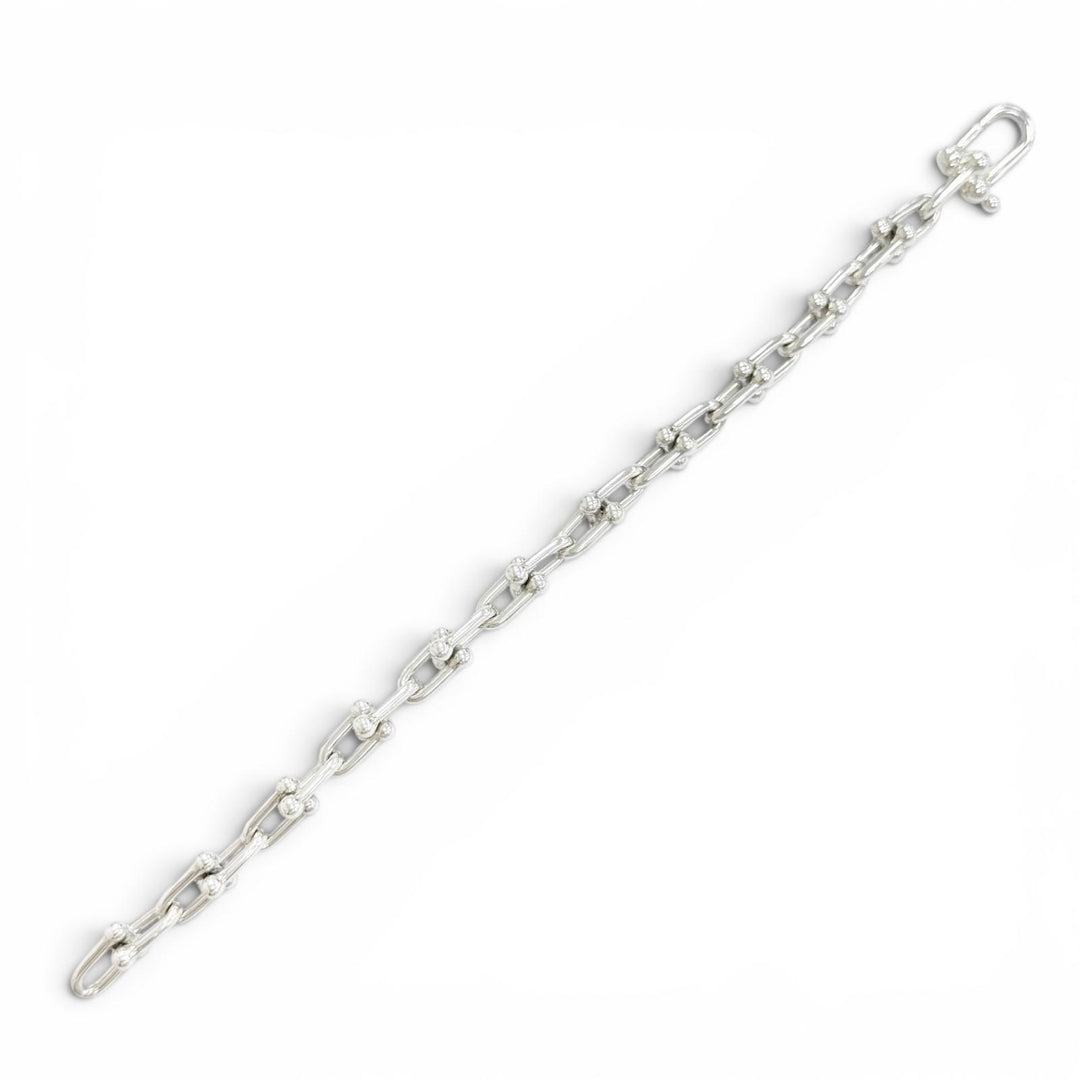 美品△TIFFANY&amp;Co. ティファニー ハードウェア スモール リンク ブレスレット AG925 24リンク シルバー 伊製 重量16.7g 定価247500円