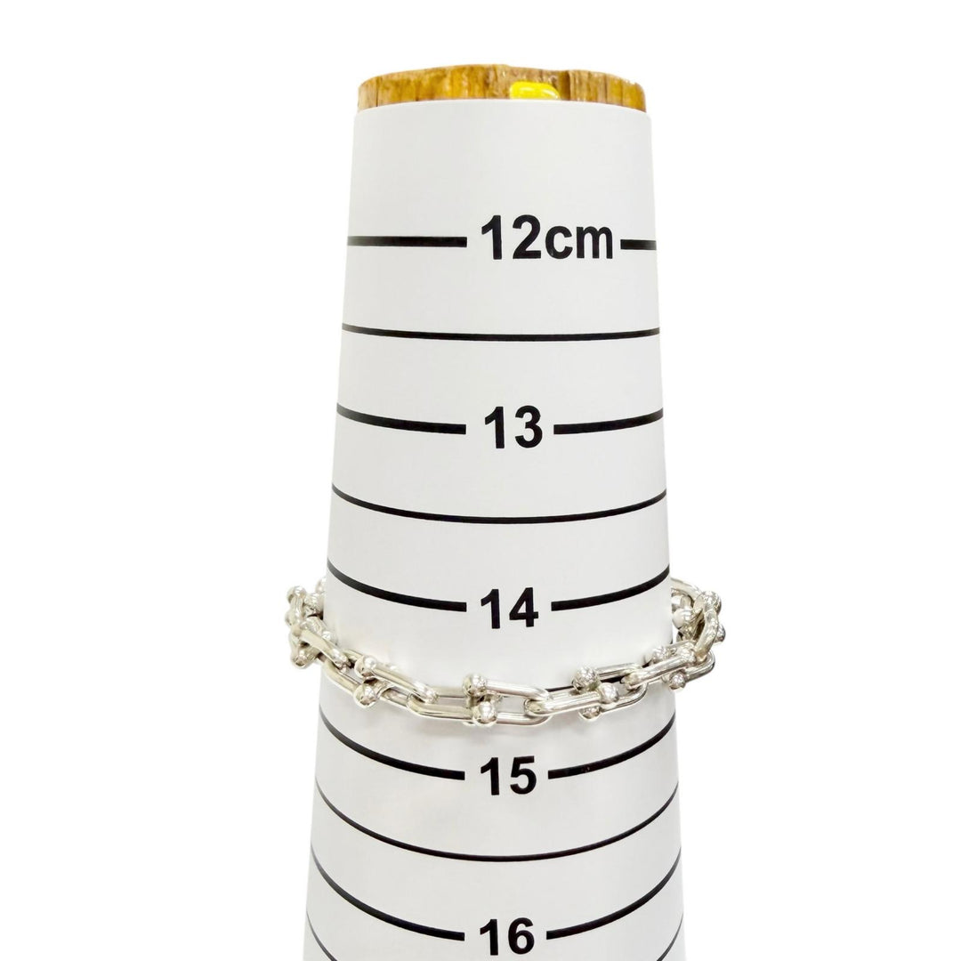 美品△TIFFANY&amp;Co. ティファニー ハードウェア スモール リンク ブレスレット AG925 24リンク シルバー 伊製 重量16.7g 定価247500円